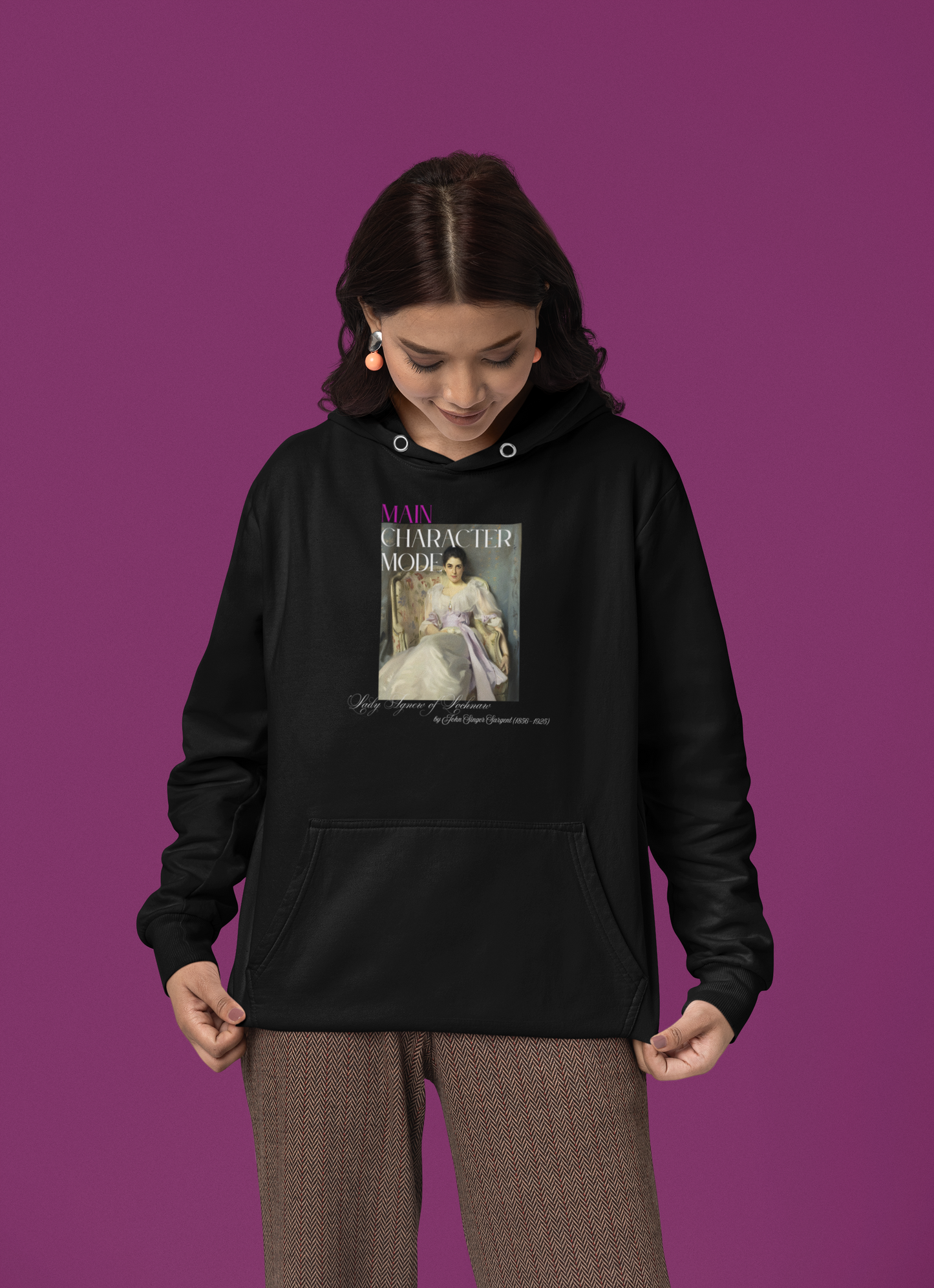 Seraphic Silence Premium Pullover Hoodie | Deep Black | (Mood 2nd)