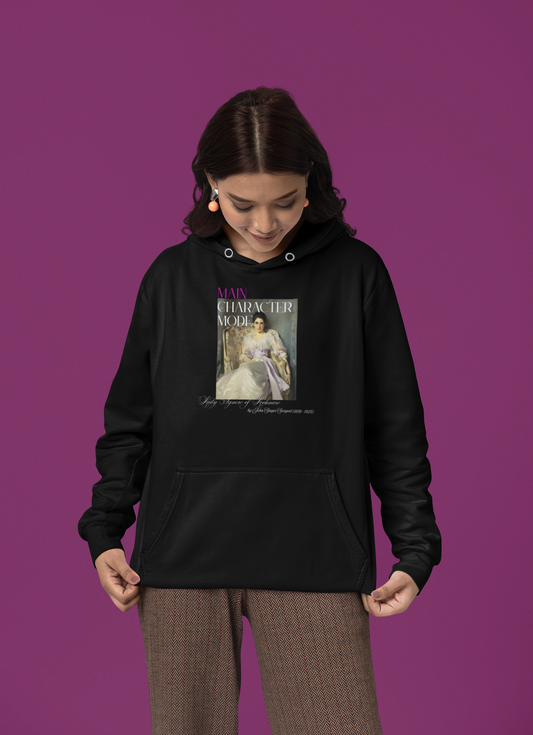 Seraphic Silence Premium Pullover Hoodie | Deep Black | (Mood 2nd)